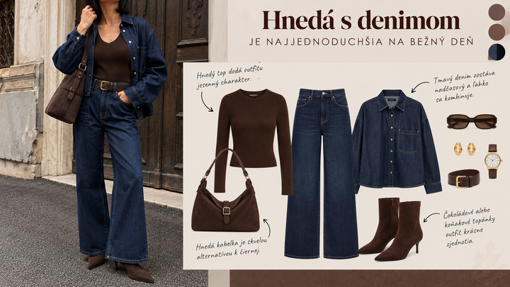 Hnedá s denimom - vizualizácia